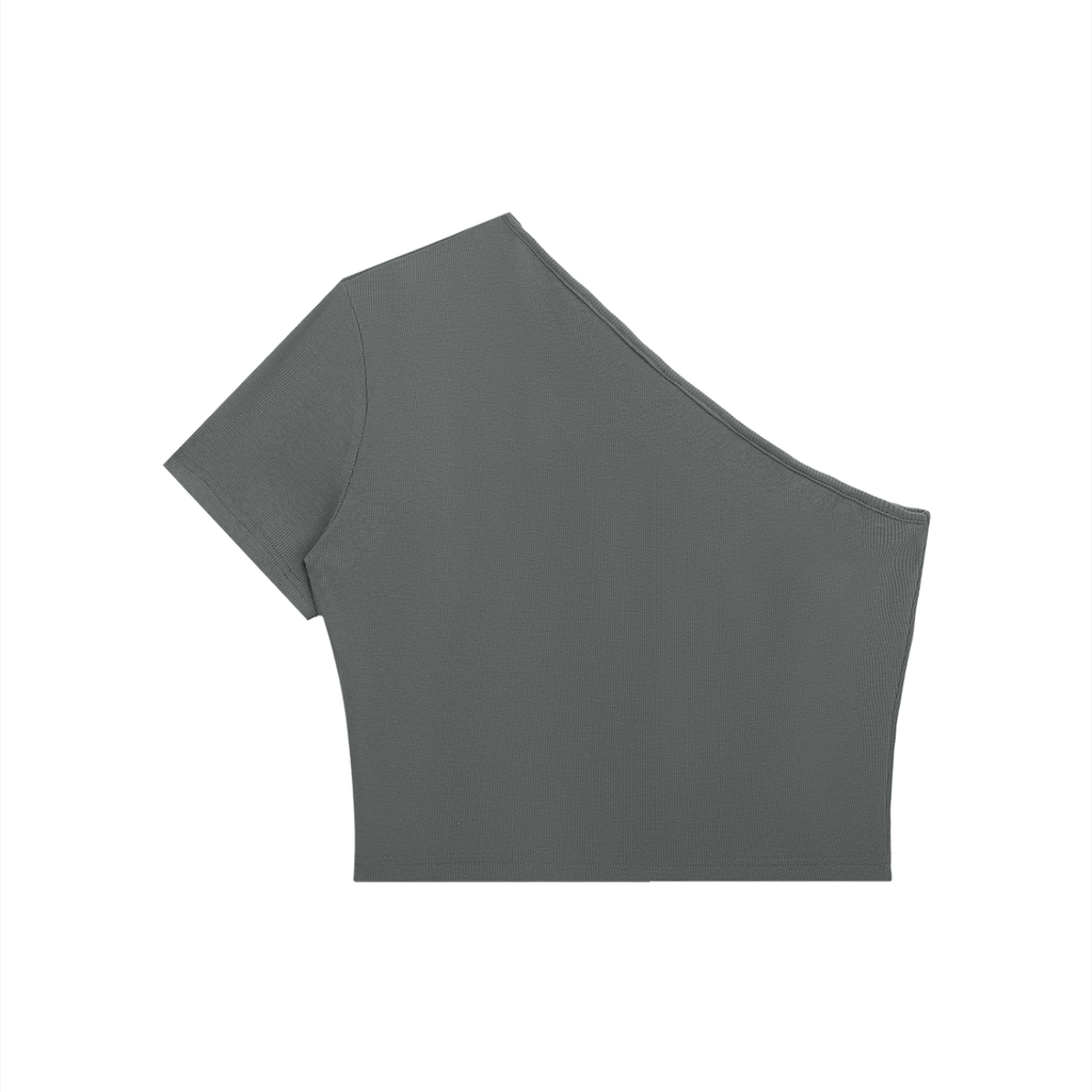 EMPIRE One-Shoulder Crop T-Shirt — Premium Women's Streetwear