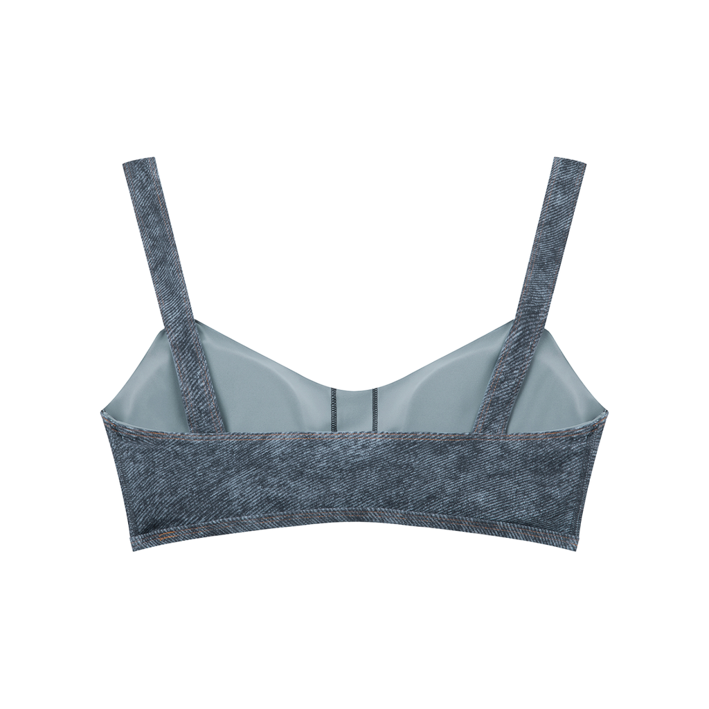 EMPIRE Faux Denim Sports Bra — Premium Women's Activewear