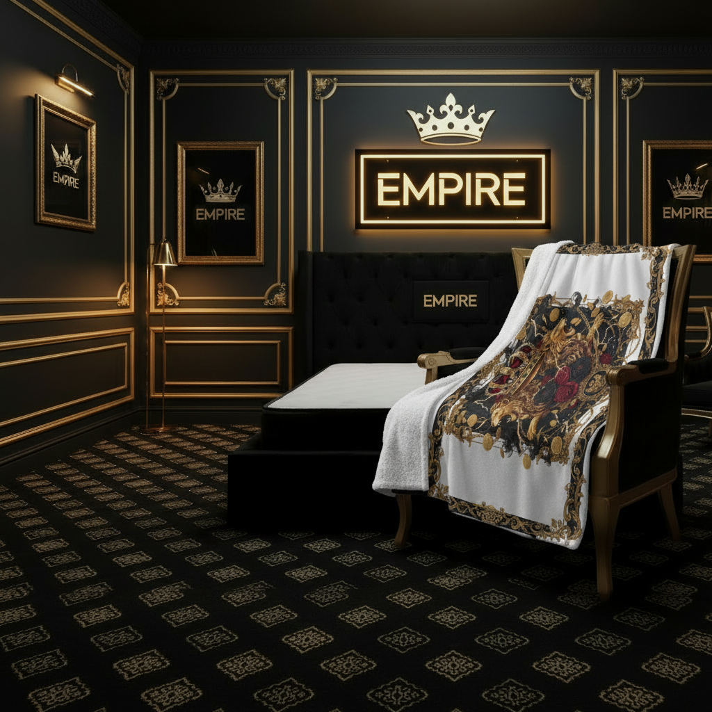 Baroque Crown Blanket on Empire Palace Chair