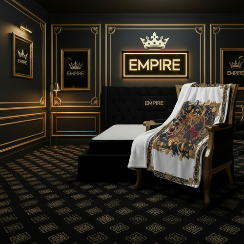 Baroque Crown Blanket on Empire Palace Chair
