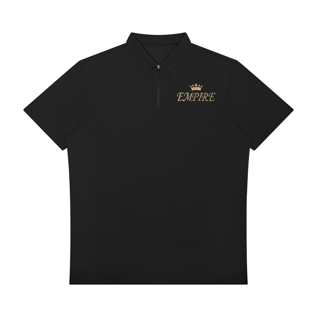 EMPIRE Men’s Quarter-Zip Performance Polo Shirt — Gold Crown Signature