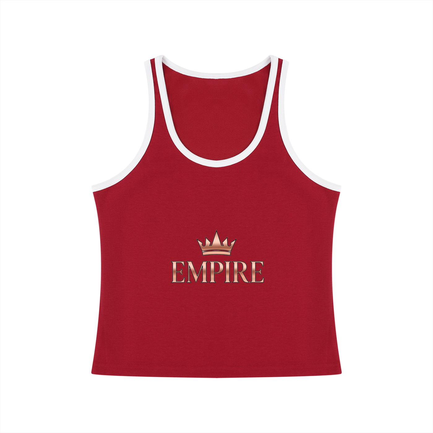 EMPIRE Color Block Cropped Tank Top — Bold Contrast
