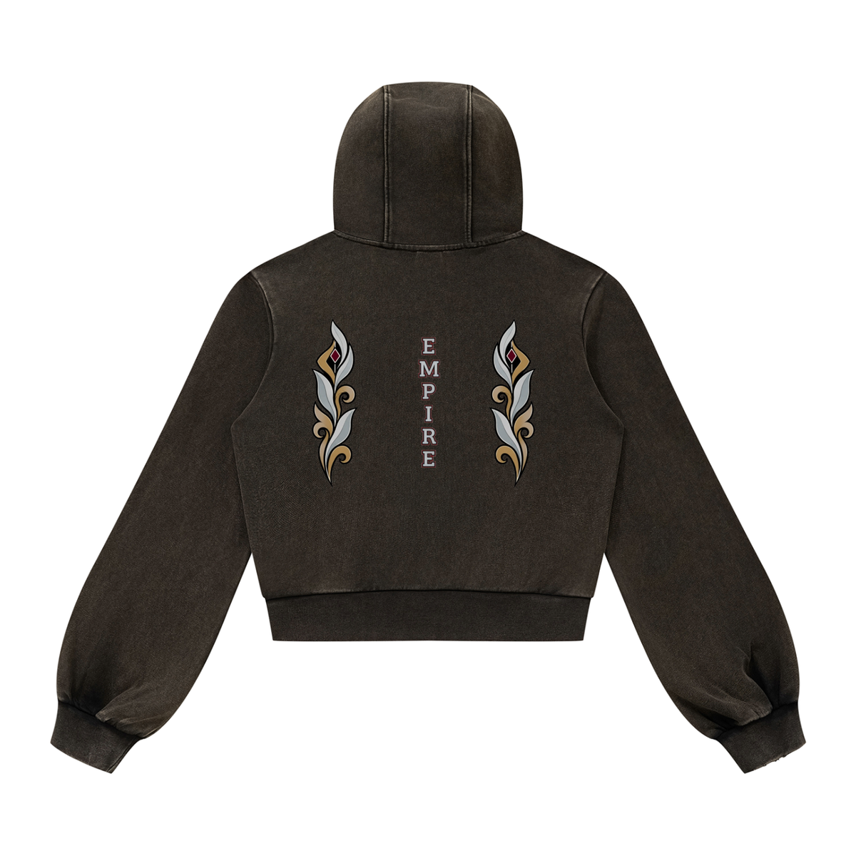 EMPIRE Women's Short Vintage-Wash Zip Hoodie — Empire Ornament