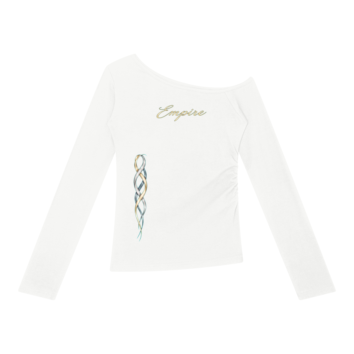 EMPIRE Women's Off-Shoulder Long-Sleeve Top — Carbon Filament