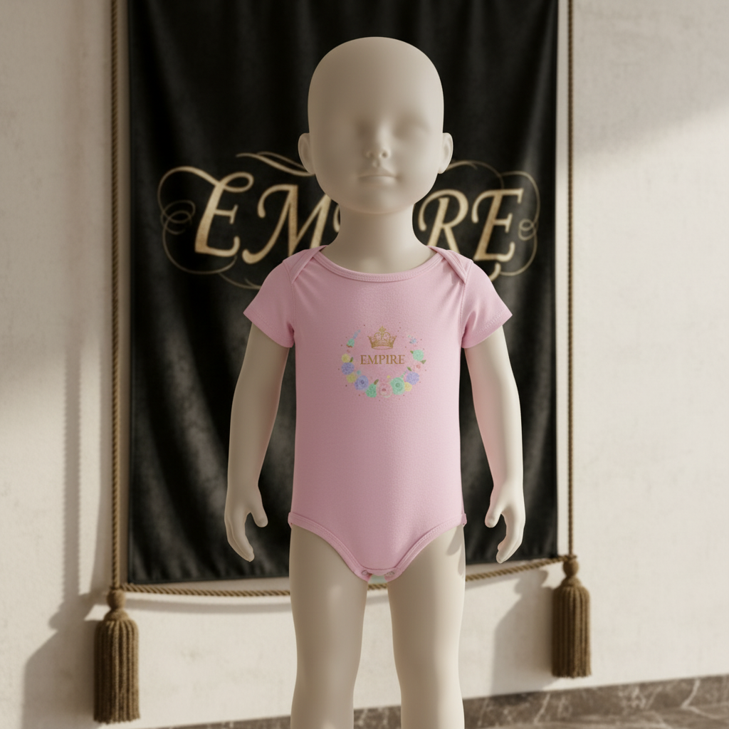 Body bébé fille EMPIRE couronne florale - Vue de face