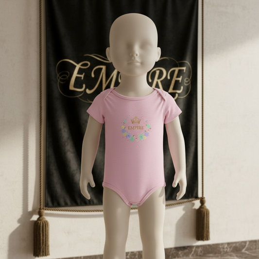Body bébé fille EMPIRE couronne florale - Vue de face