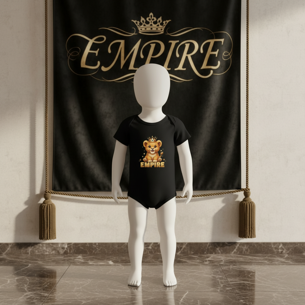 Body bébé garçon EMPIRE lionceau royal - Vue de face