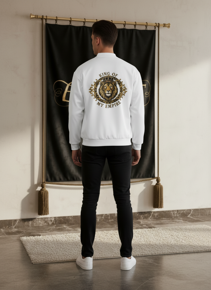Bomber blanc EMPIRE homme vue dos