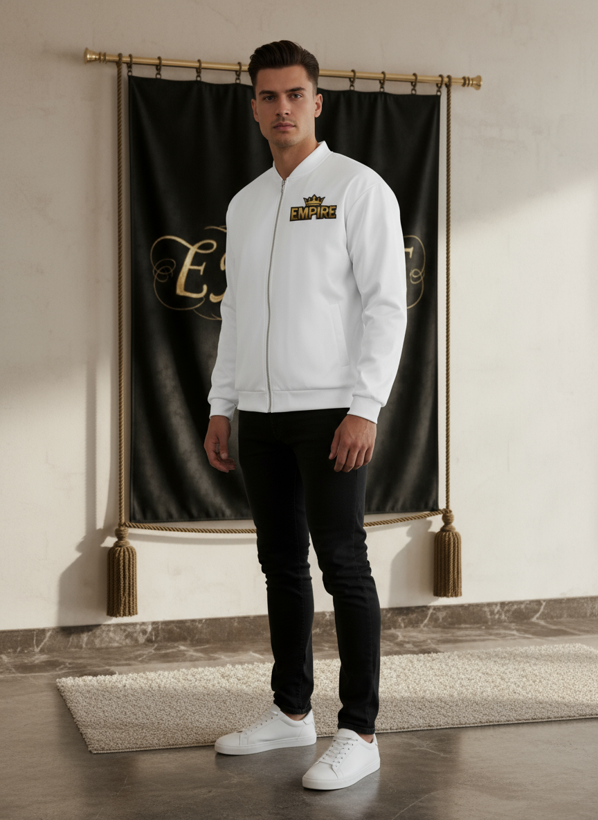 Bomber blanc EMPIRE homme vue profil