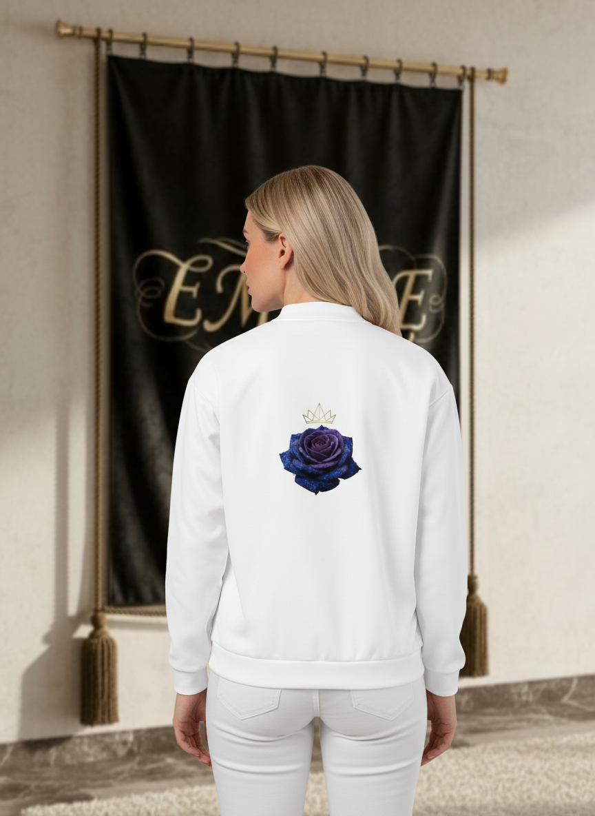 Bomber blanc EMPIRE royal femme vue dos