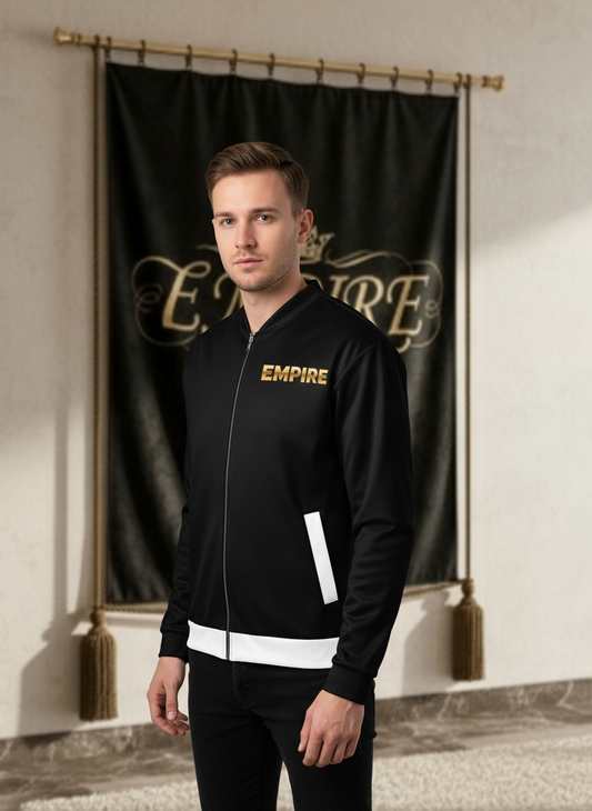 Bomber noir blanc EMPIRE homme vue profil