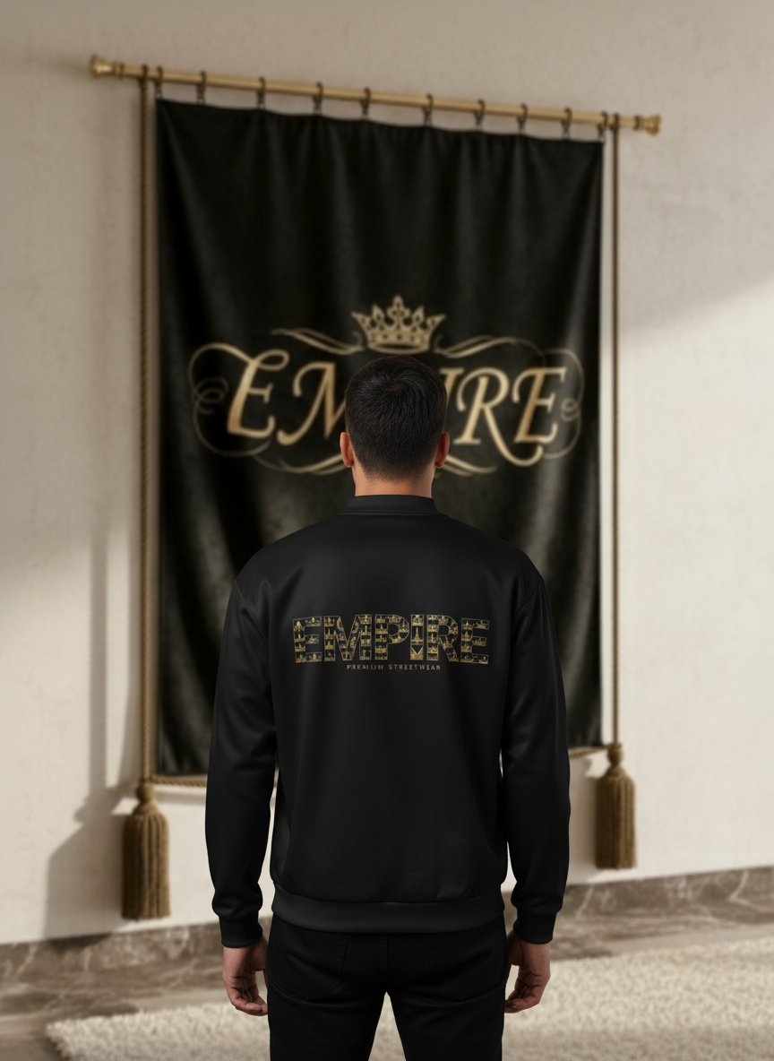 Bomber noir EMPIRE homme vue dos