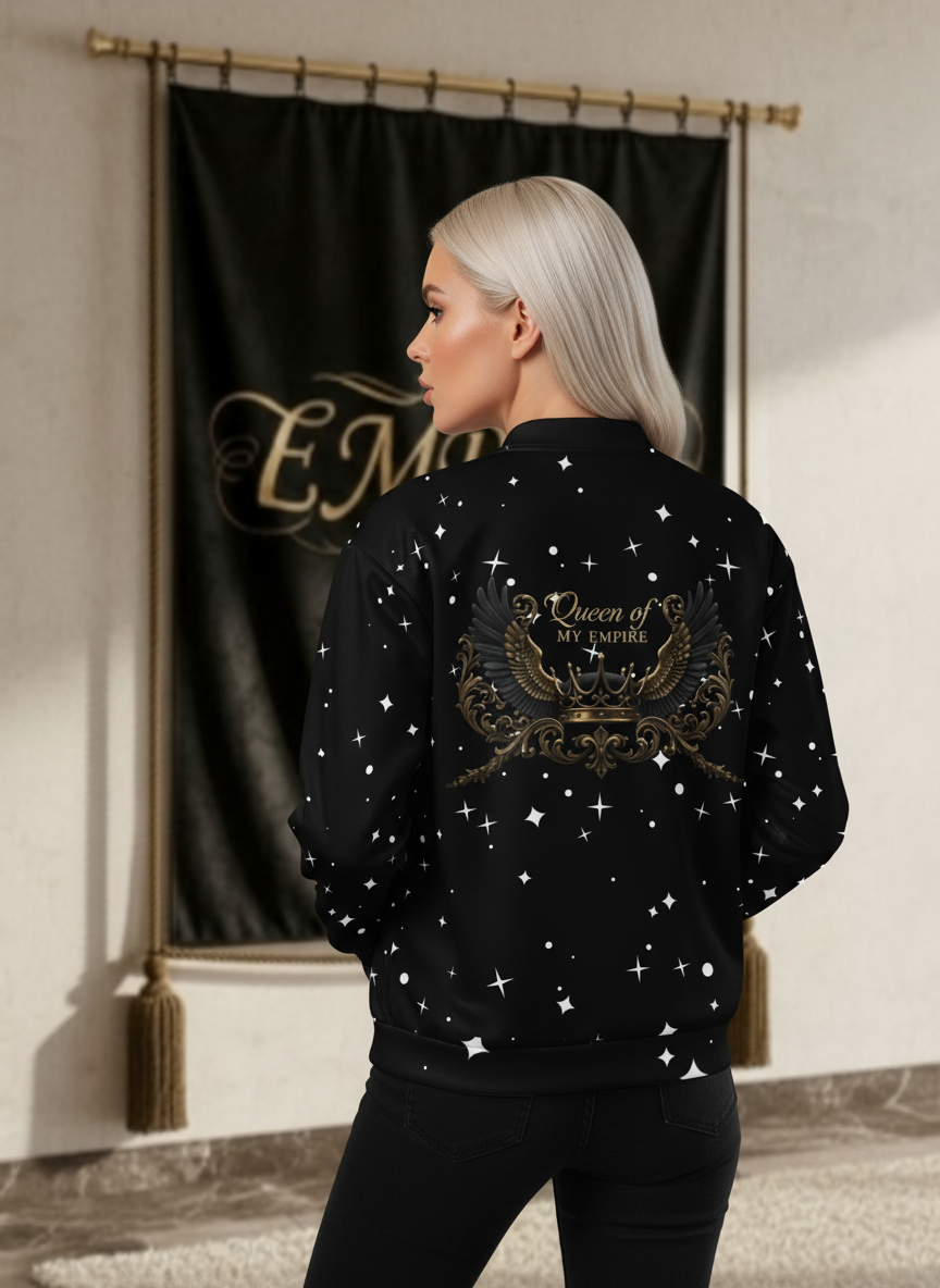 Bomber noir étoilé EMPIRE femme vue dos