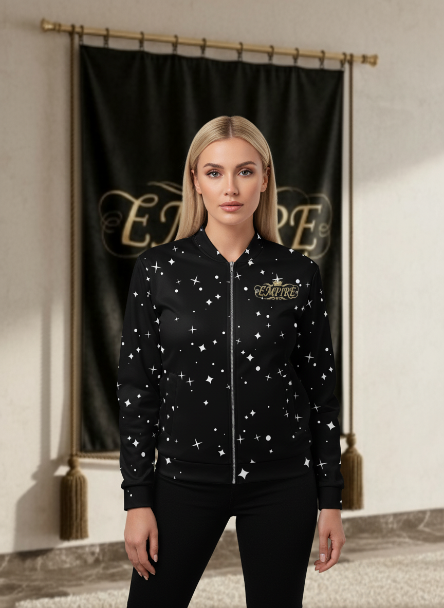 Bomber noir étoilé EMPIRE femme vue face