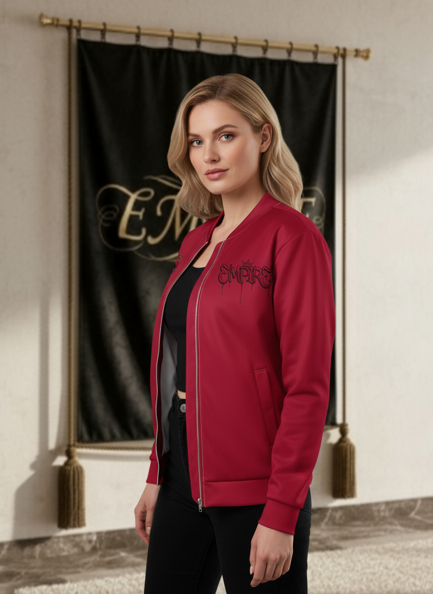 Bomber rouge EMPIRE femme vue profil
