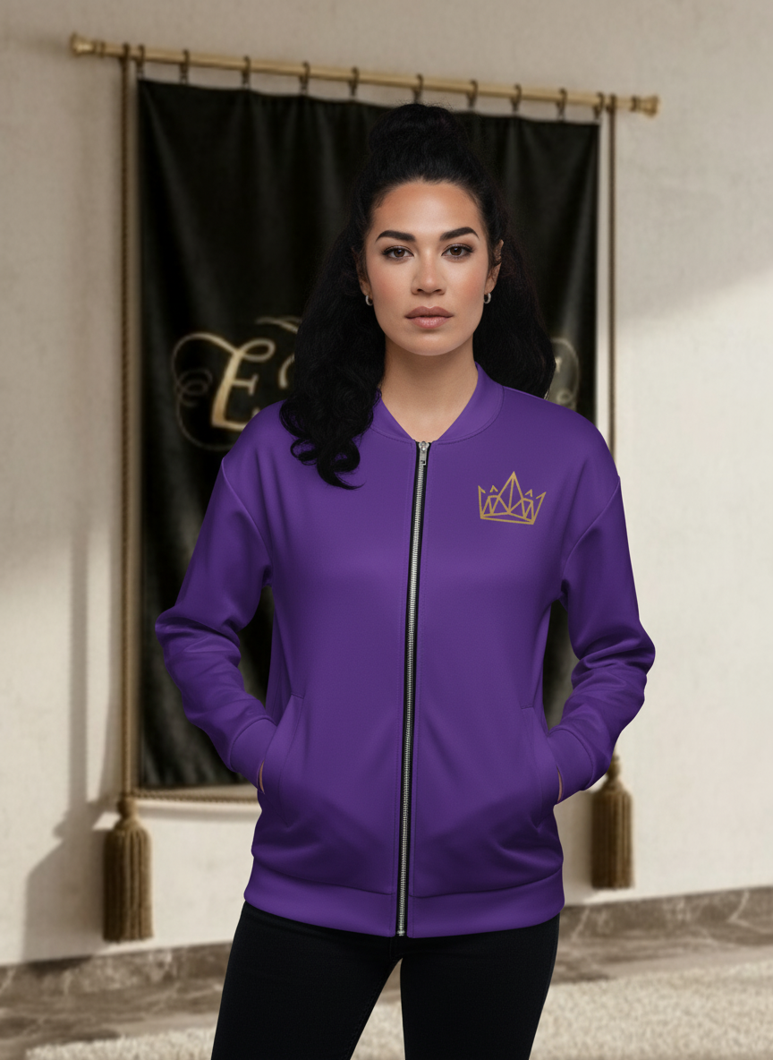 Bomber violet EMPIRE femme vue face