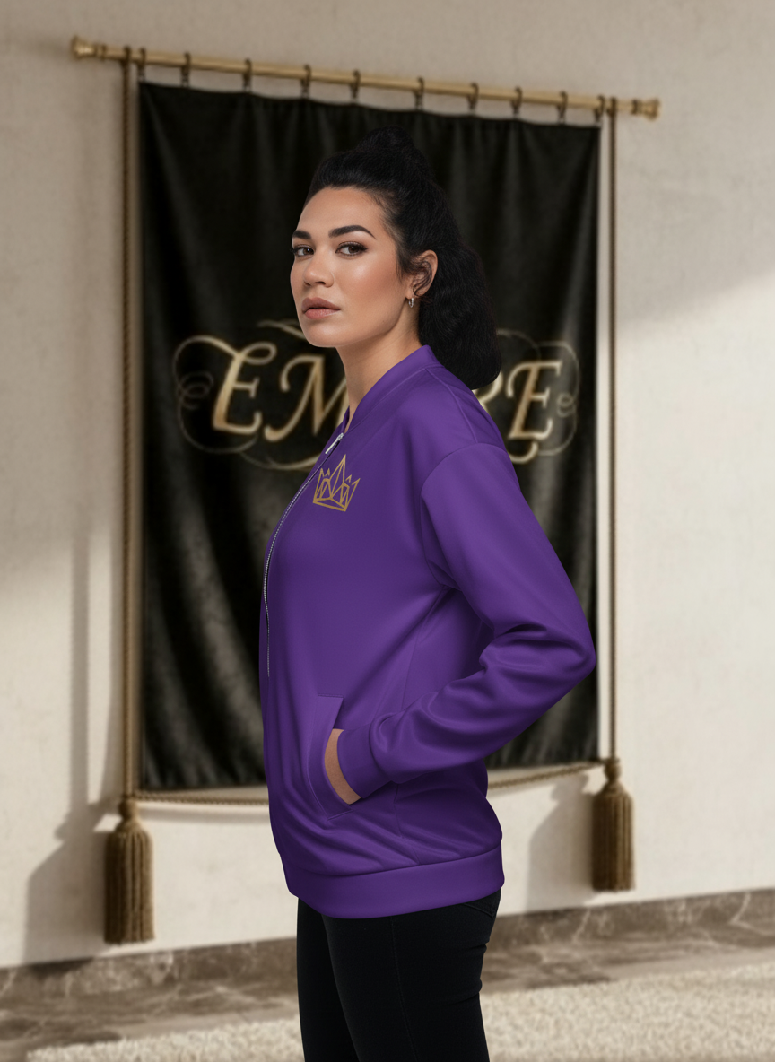 Bomber violet EMPIRE femme vue profil