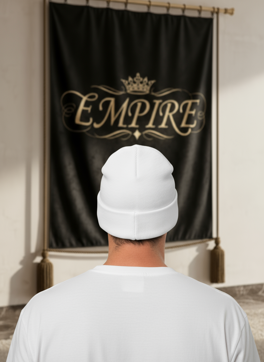 Bonnet EMPIRE blanc - Vue de dos
