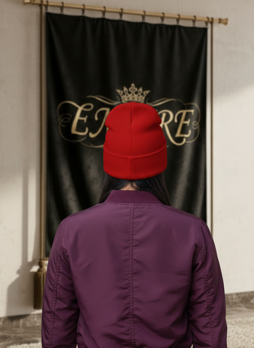 Bonnet EMPIRE femme rouge - Vue de dos uni