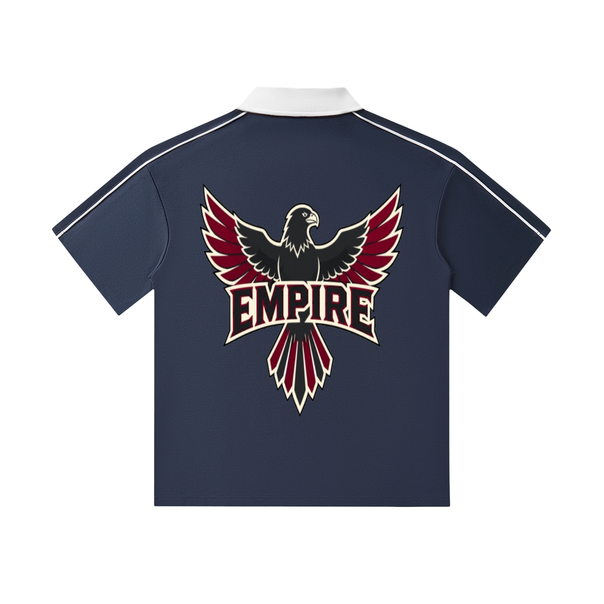EMPIRE Men’s Contrast-Collar Short-Sleeve Polo — Falcon Strike