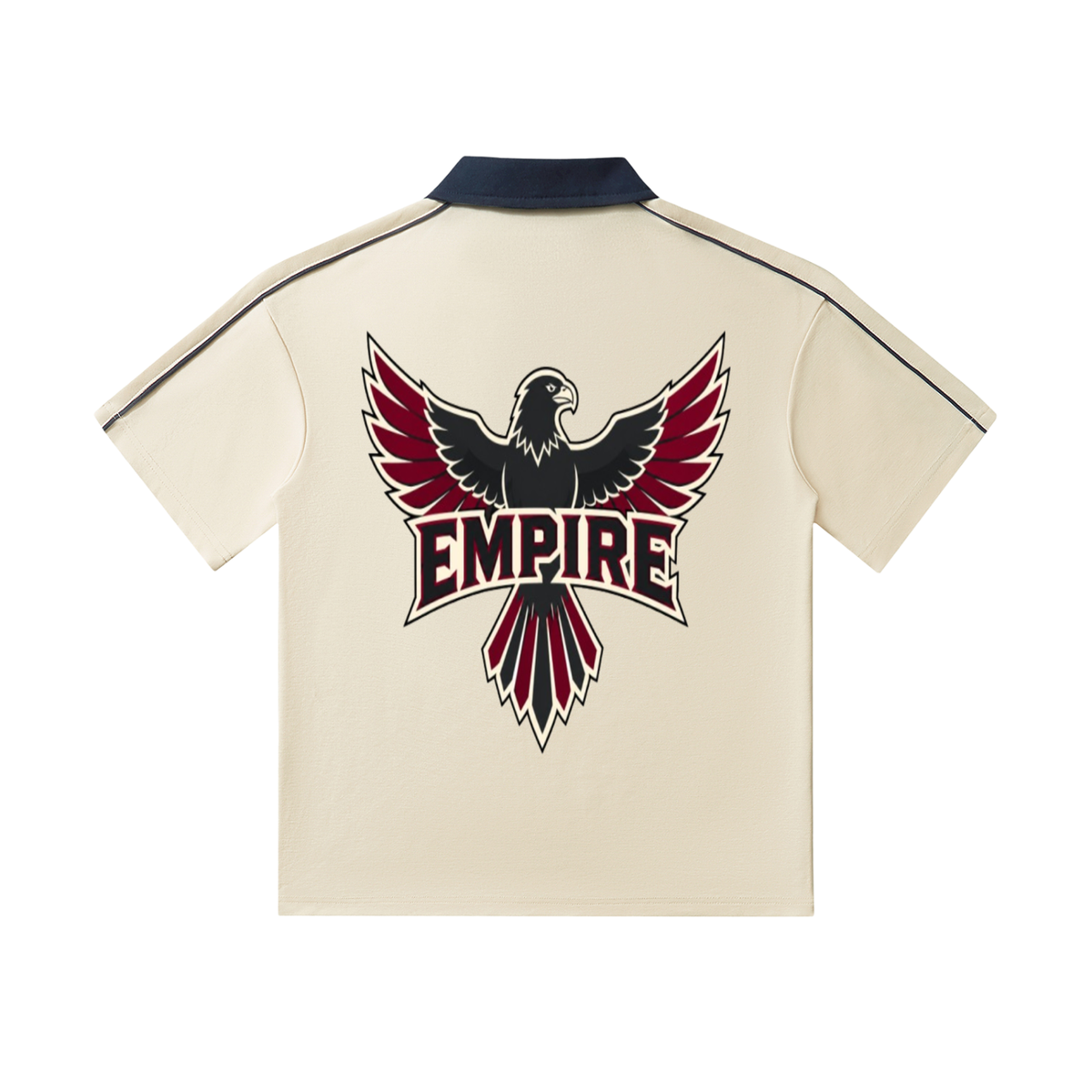 EMPIRE Men’s Contrast-Collar Short-Sleeve Polo — Falcon Strike