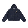 EMPIRE Men’s Hooded Denim Jacket — Dark Gold Signature
