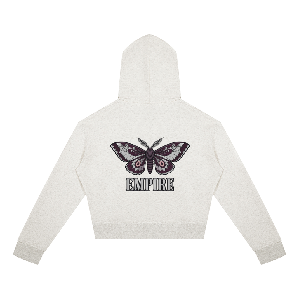 EMPIRE Women's Short Full-Zip Hoodie — Empire Velvet Moth