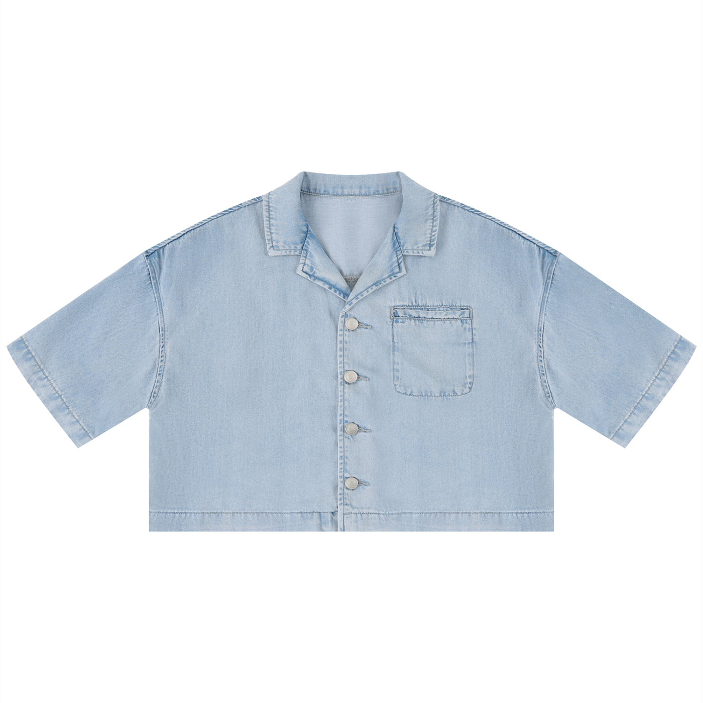EMPIRE Vintage Wash Boxy Cropped Shirt — Effortless Edge