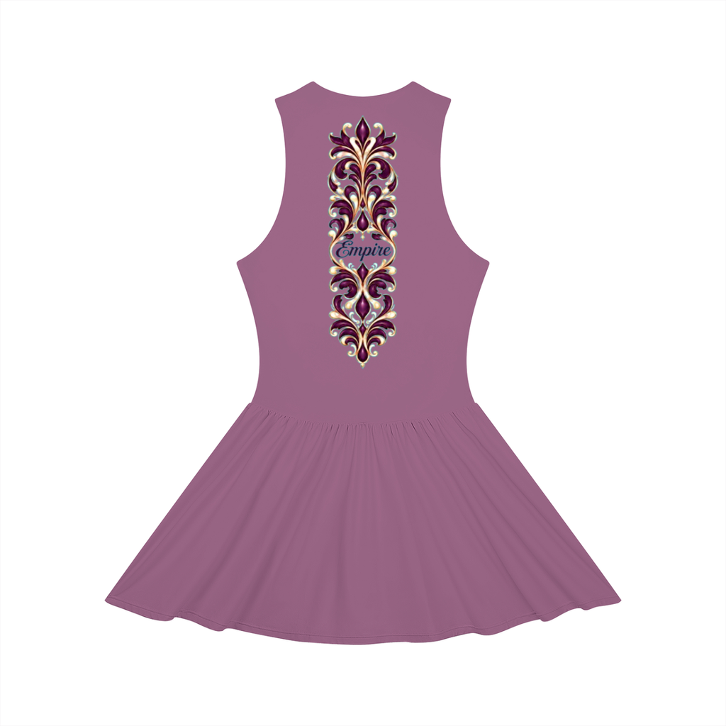 EMPIRE Women's Ruched Full-Zip Dress — Amethyst Filigree