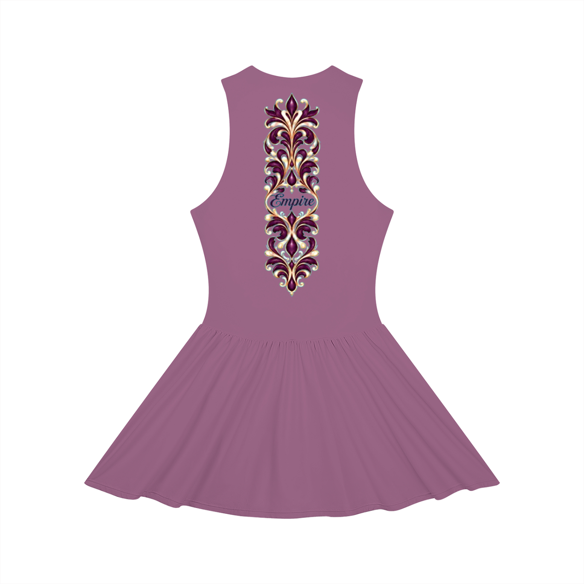 EMPIRE Women's Ruched Full-Zip Dress — Amethyst Filigree