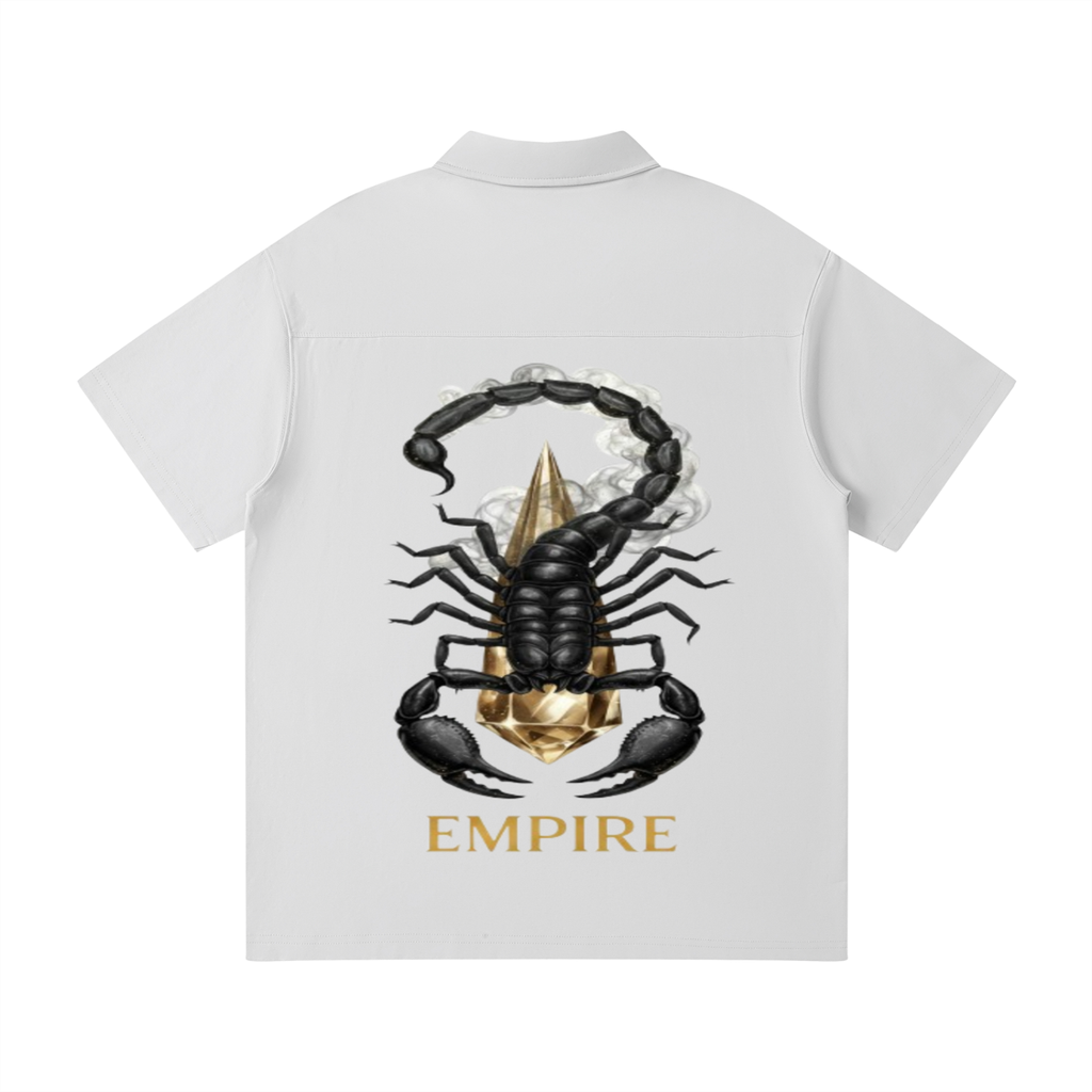EMPIRE Men’s Quarter-Zip Polo Shirt — Meteor Scorpio