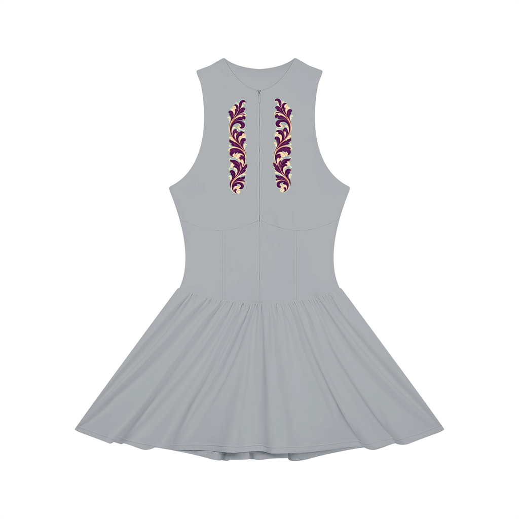 EMPIRE Women's Ruched Full-Zip Dress — Amethyst Filigree