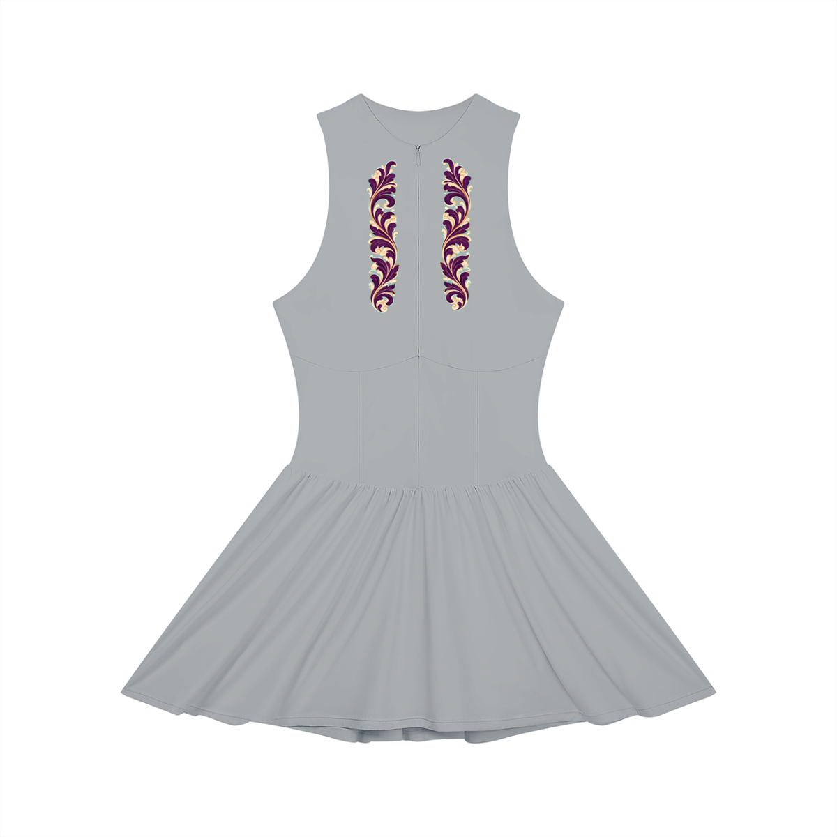 EMPIRE Women's Ruched Full-Zip Dress — Amethyst Filigree