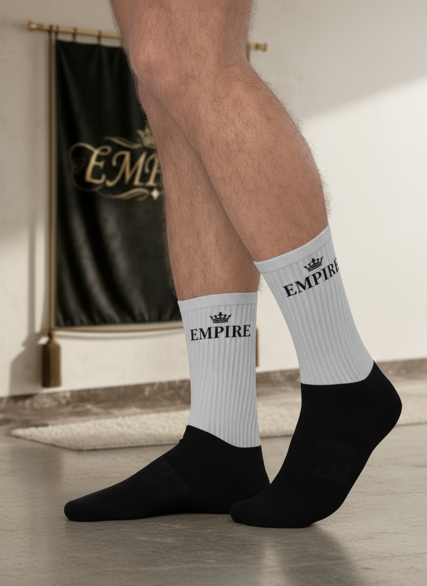 Chaussettes blanc noir EMPIRE vue détail