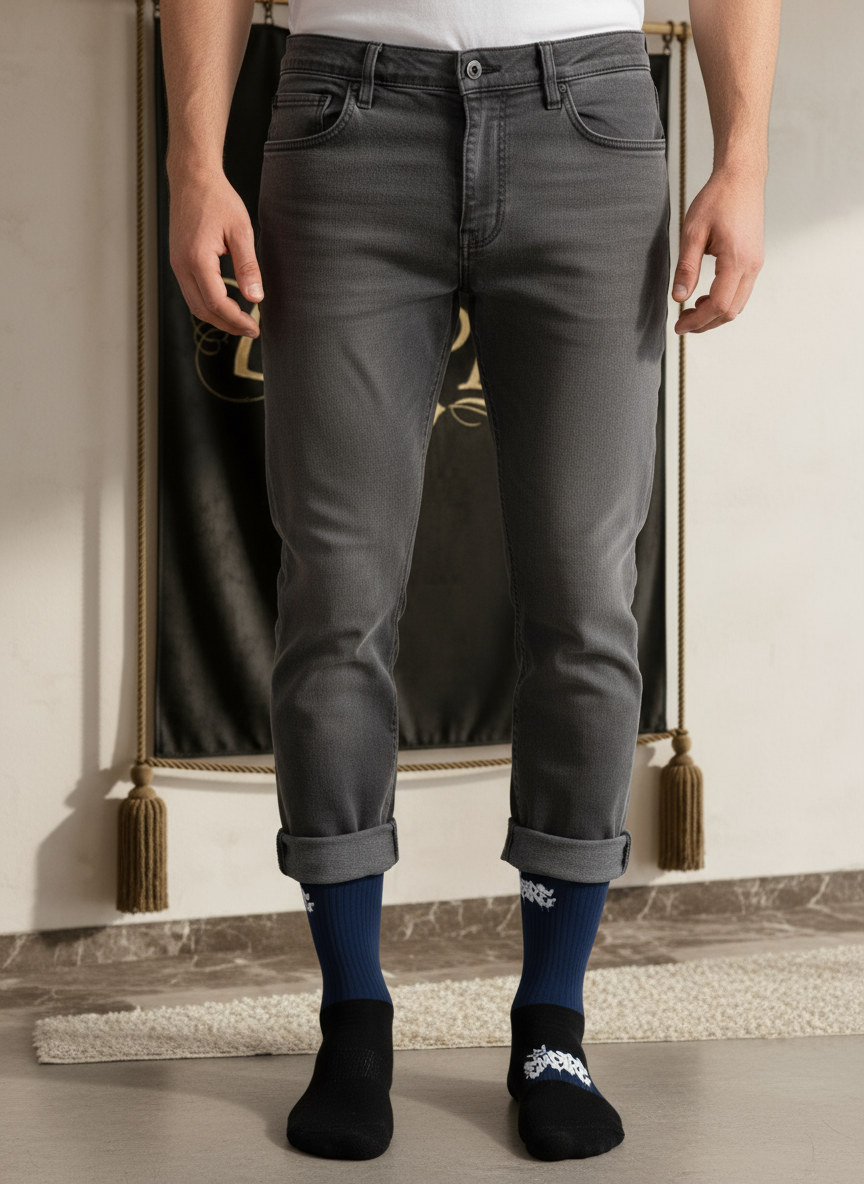 Chaussettes bleu marine noir EMPIRE vue face