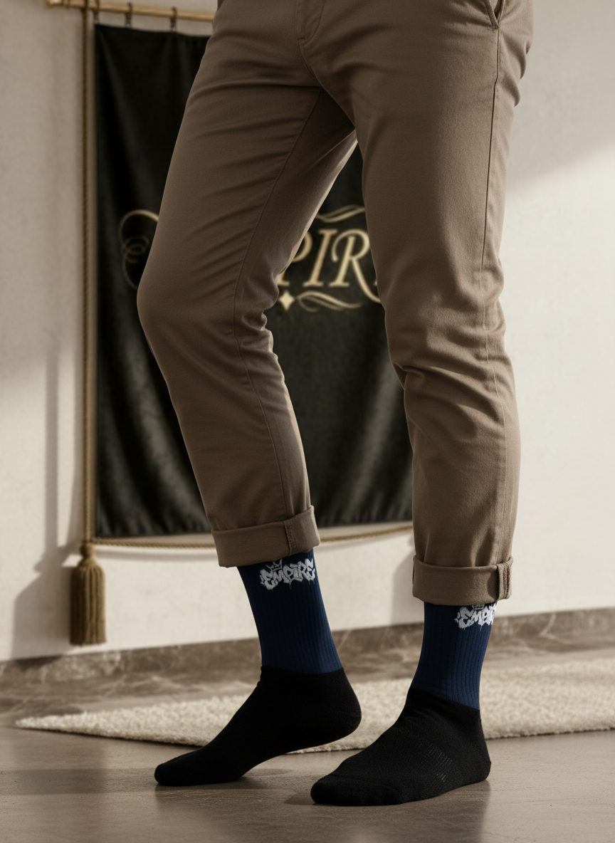Chaussettes bleu marine noir EMPIRE vue profil