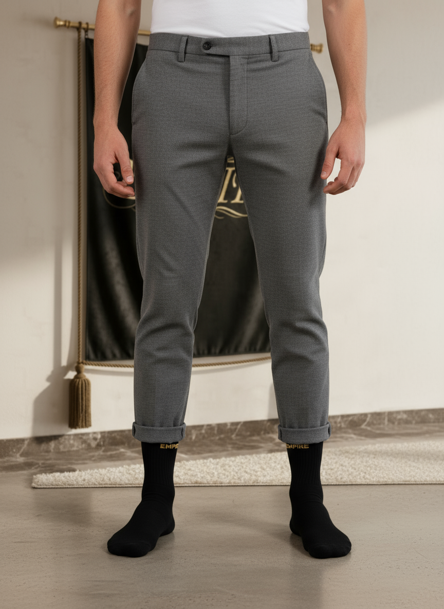 Chaussettes noires EMPIRE doré vue face