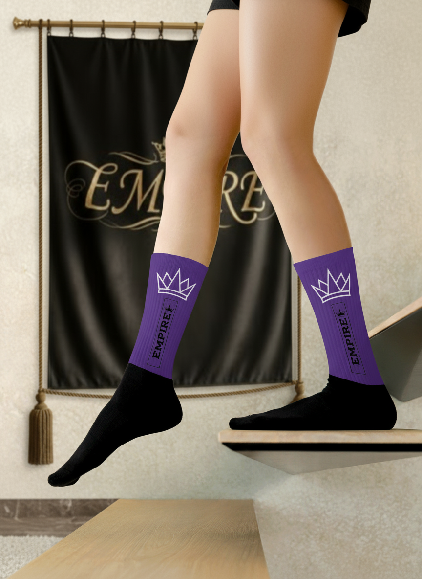 Chaussettes violettes noir EMPIRE femme vue détail
