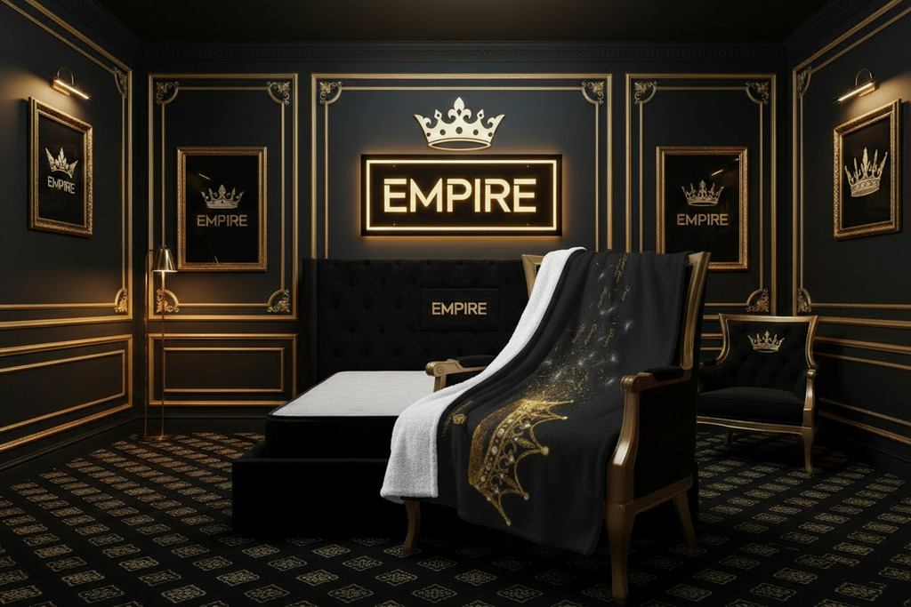 Couverture EMPIRE Imperial Dreams sur le fauteuil - Empire Palace