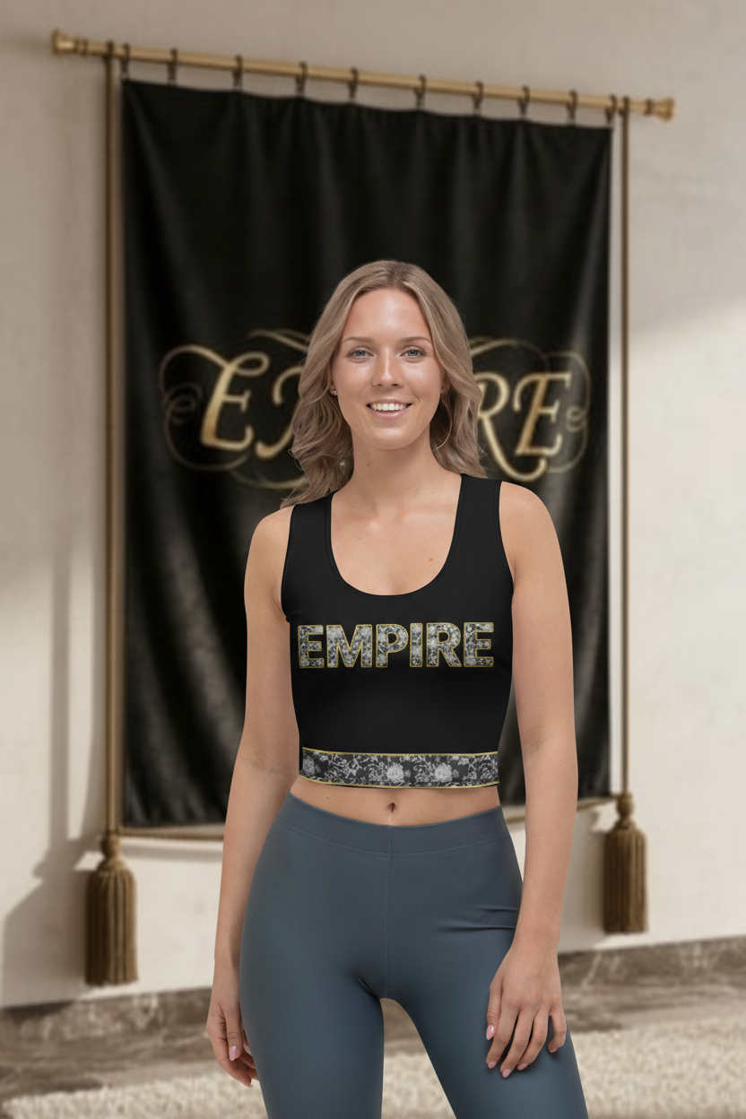 Crop Top Floral Empire Noir - Face