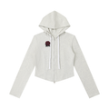 EMPIRE Women's Slim Cropped Zip Hoodie — Empire Dark Rose Tattoo