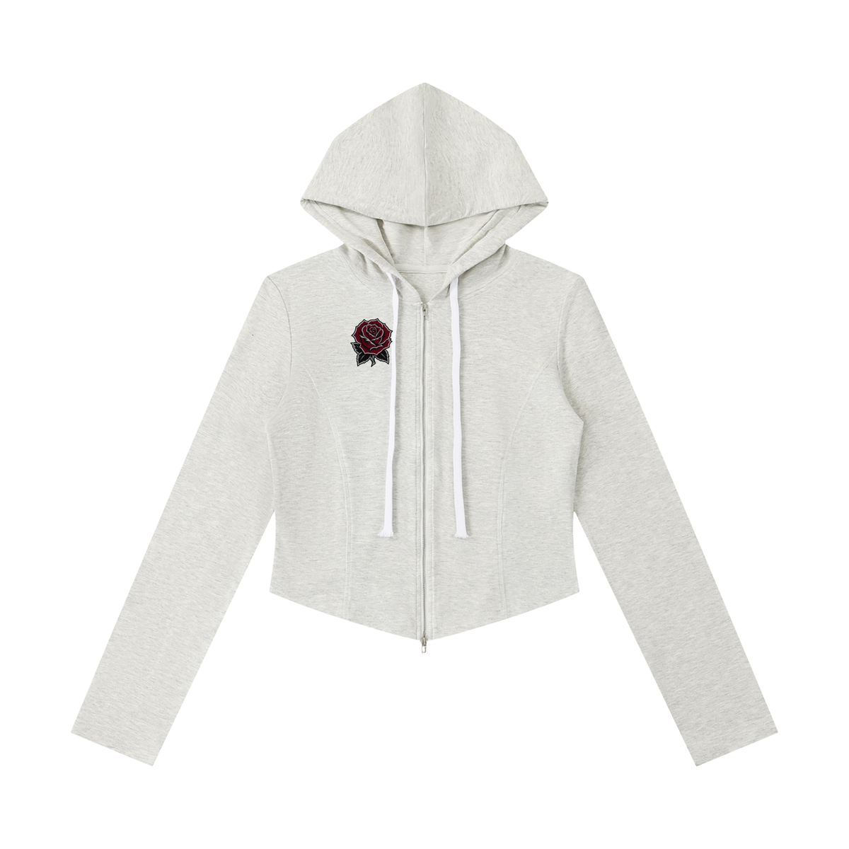 EMPIRE Women's Slim Cropped Zip Hoodie — Empire Dark Rose Tattoo