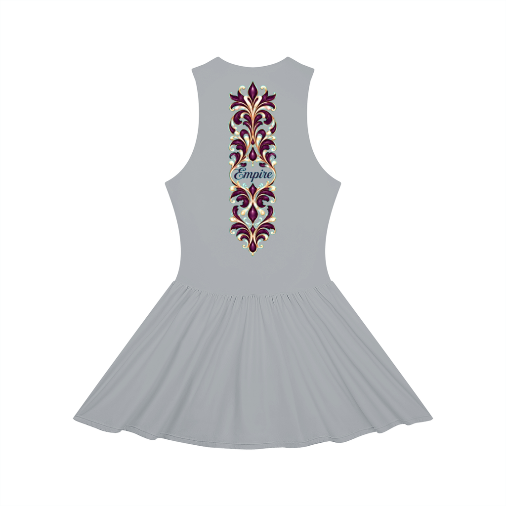 EMPIRE Women's Ruched Full-Zip Dress — Amethyst Filigree