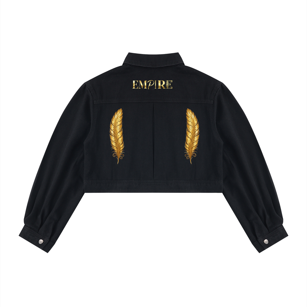 EMPIRE Women's Short Cotton Denim Jacket — Empire Golden Quills