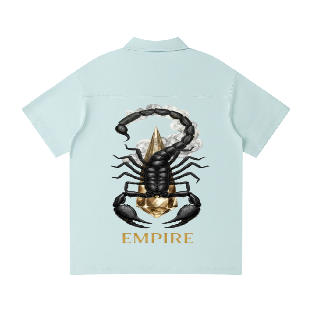 EMPIRE Men’s Quarter-Zip Polo Shirt — Meteor Scorpio