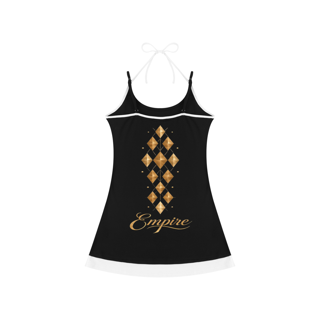 EMPIRE Women's Short Sleeveless Dress — Gold Facets