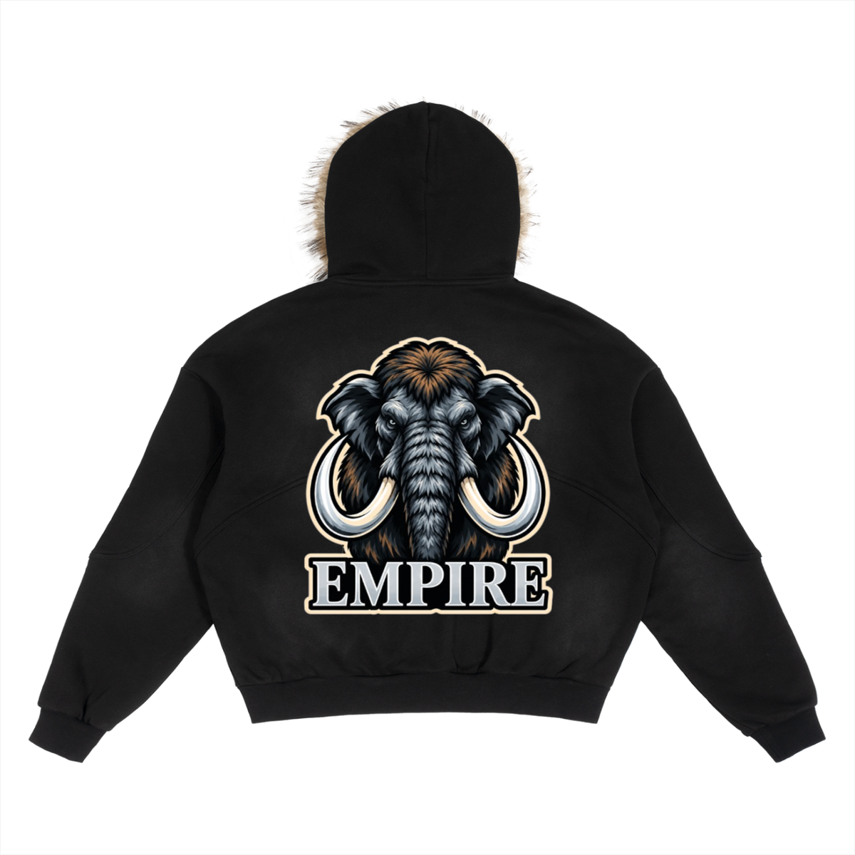 EMPIRE Men’s Boxy Detachable Fur-Lined Hoodie — Empire Ice Mammoth