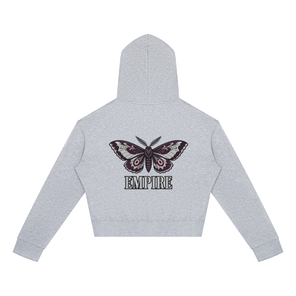 EMPIRE Women's Short Full-Zip Hoodie — Empire Velvet Moth