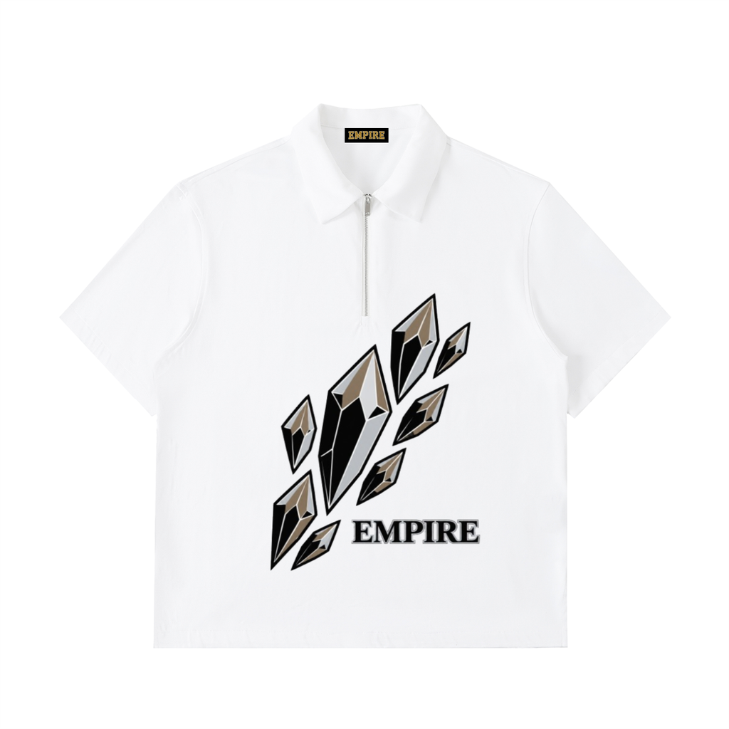 EMPIRE Men’s Half-Zip Cotton Polo Shirt — Obsidian Prism