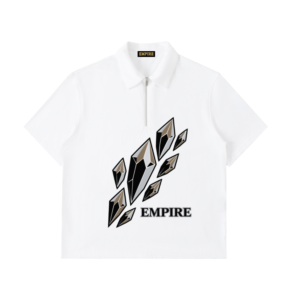 EMPIRE Men’s Half-Zip Cotton Polo Shirt — Obsidian Prism